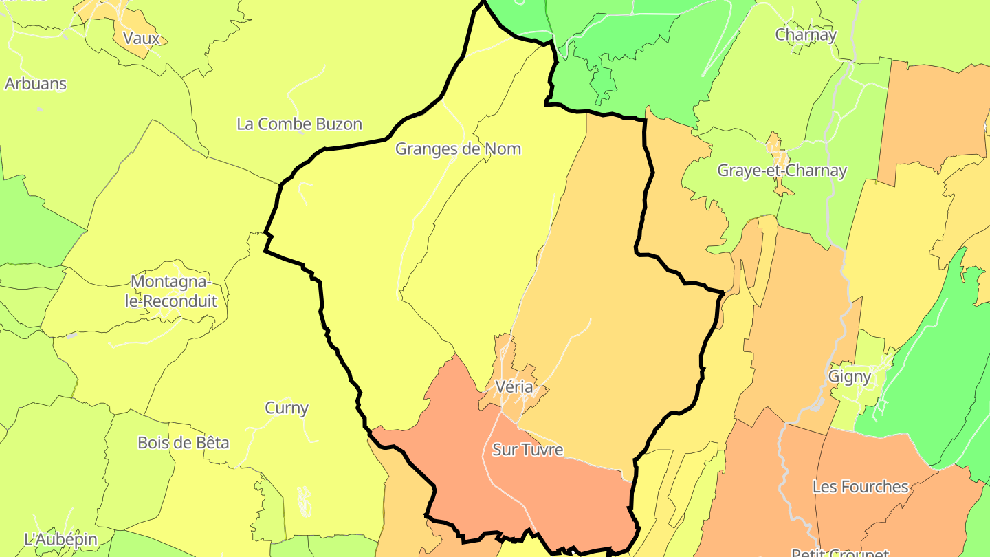 Carte des prix de l'immobilier Véria