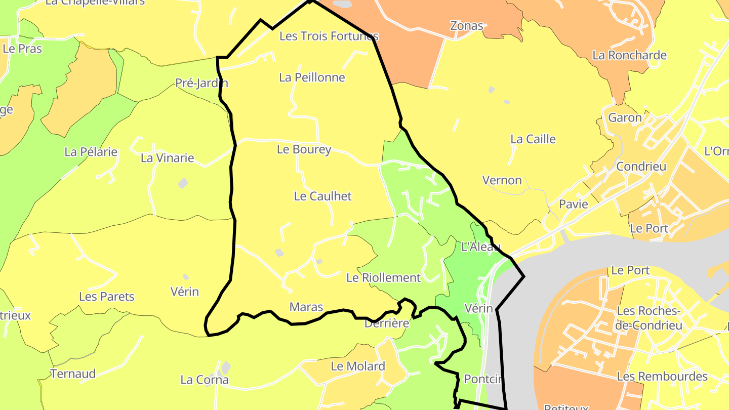 Carte des prix de l'immobilier Vérin