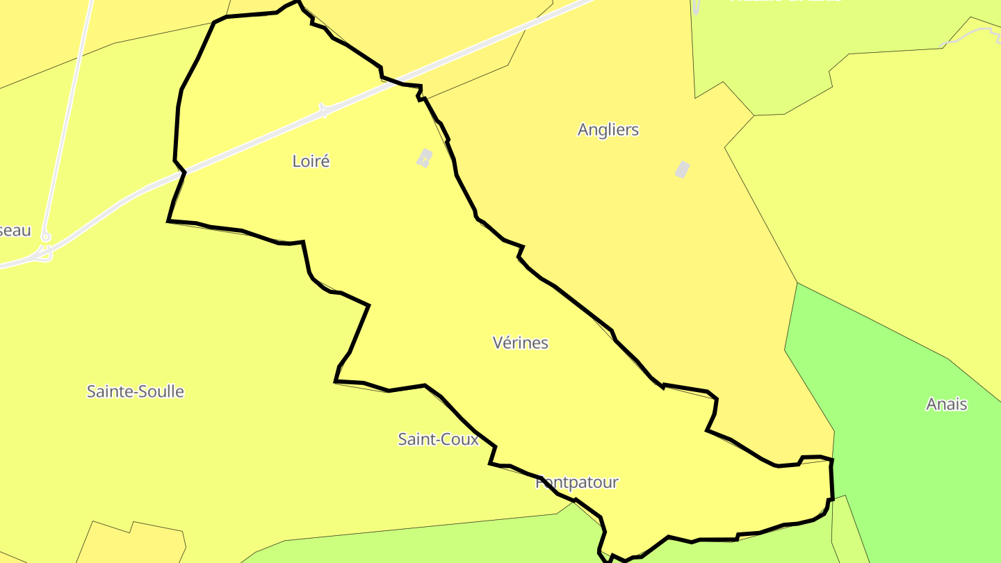 Carte des prix de l'immobilier Vérines