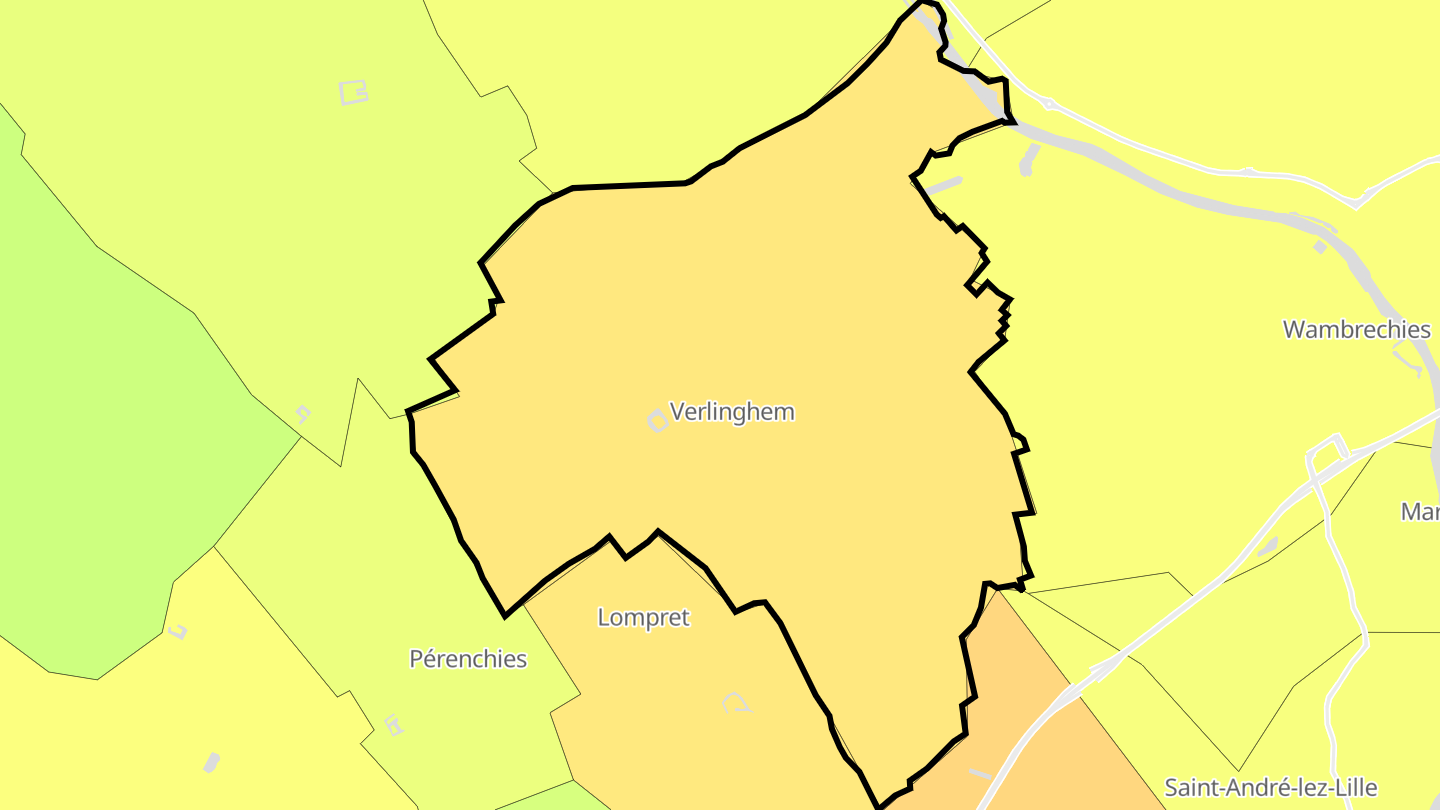 Carte des prix de l'immobilier Verlinghem
