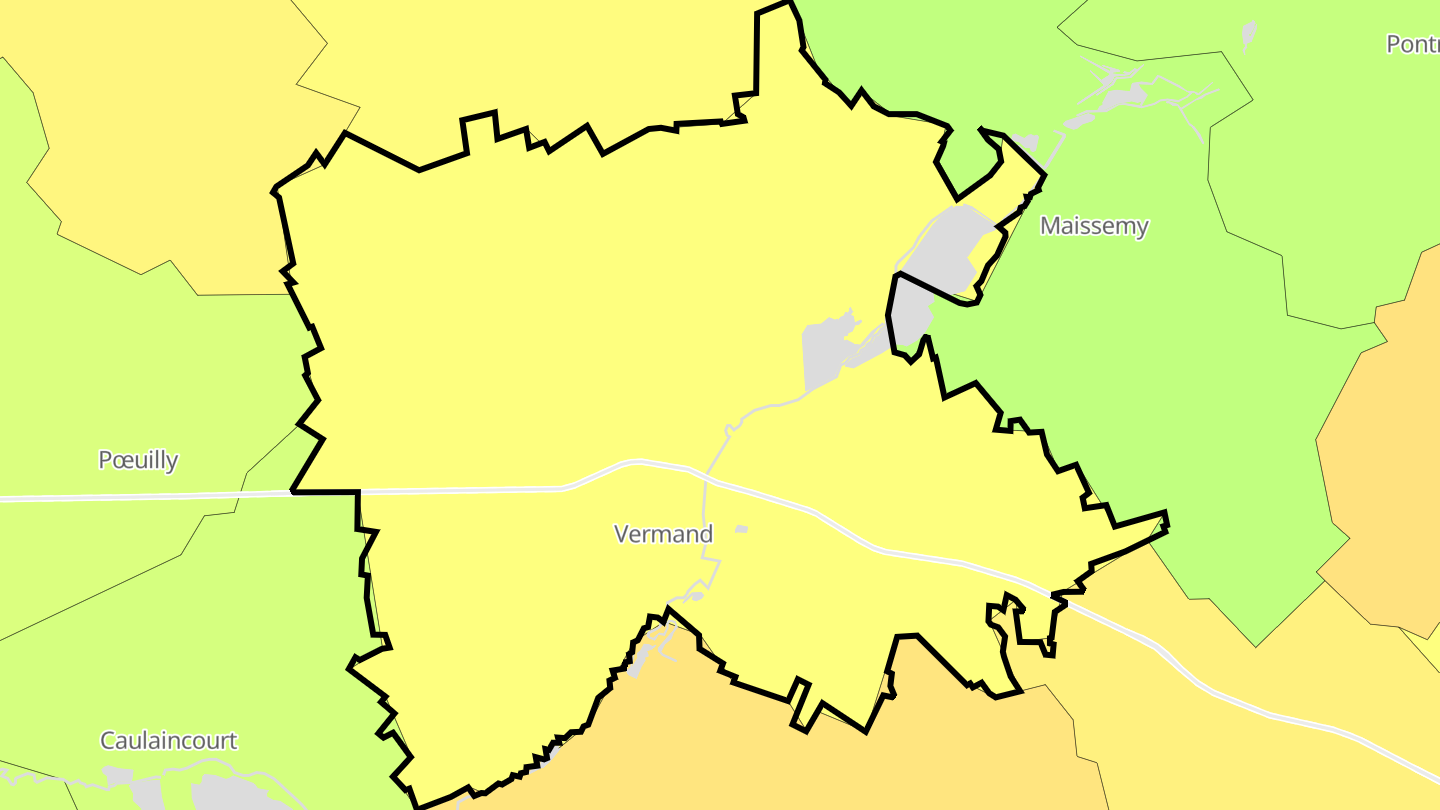 Carte des prix de l'immobilier Vermand