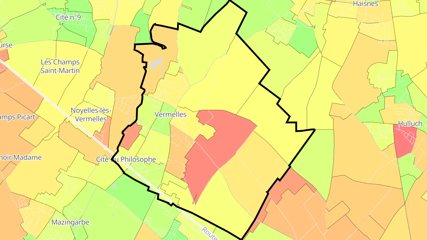 Carte des prix de l'immobilier Vermelles