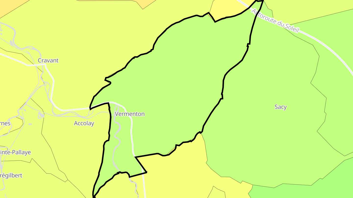 Carte des prix de l'immobilier Vermenton