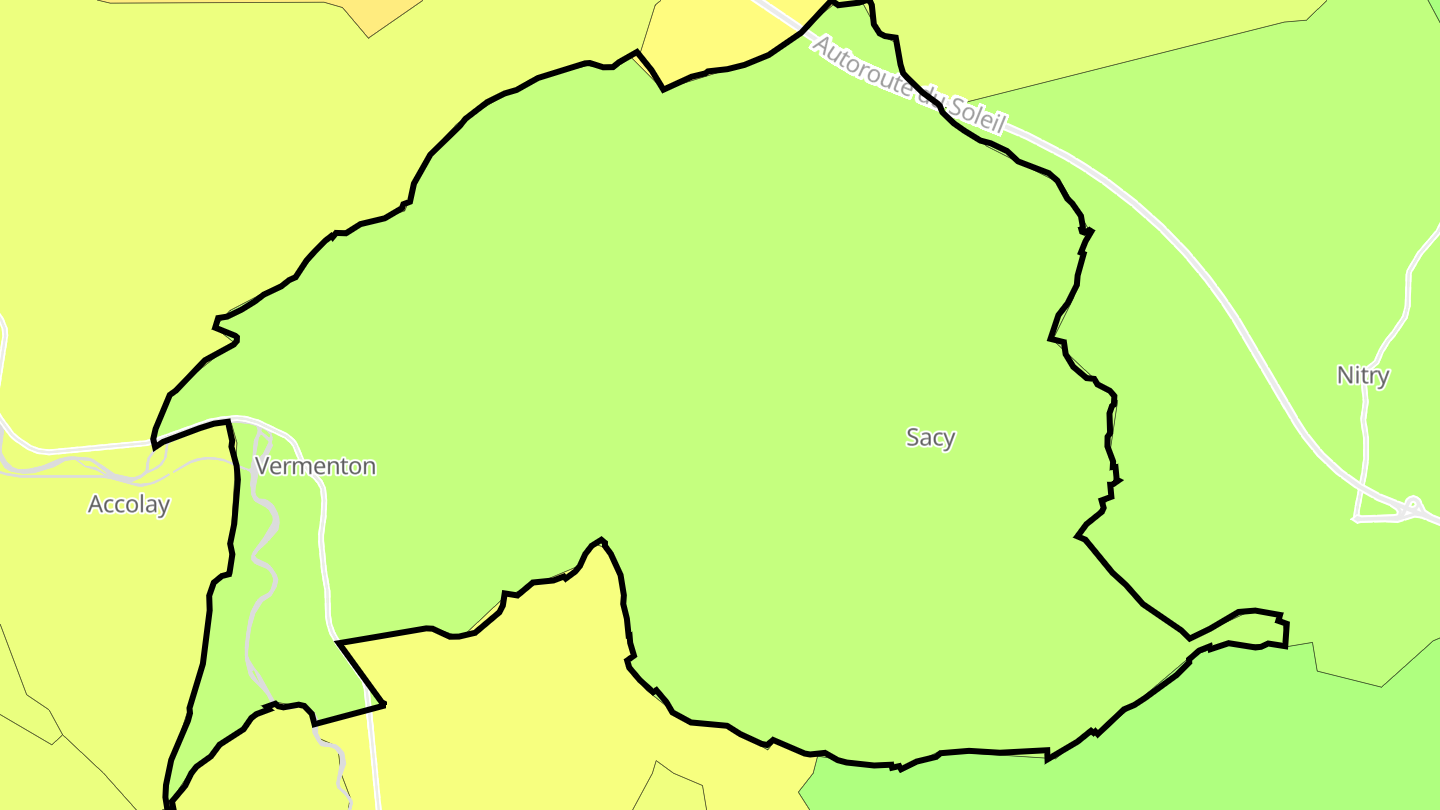 Carte des prix de l'immobilier Vermenton