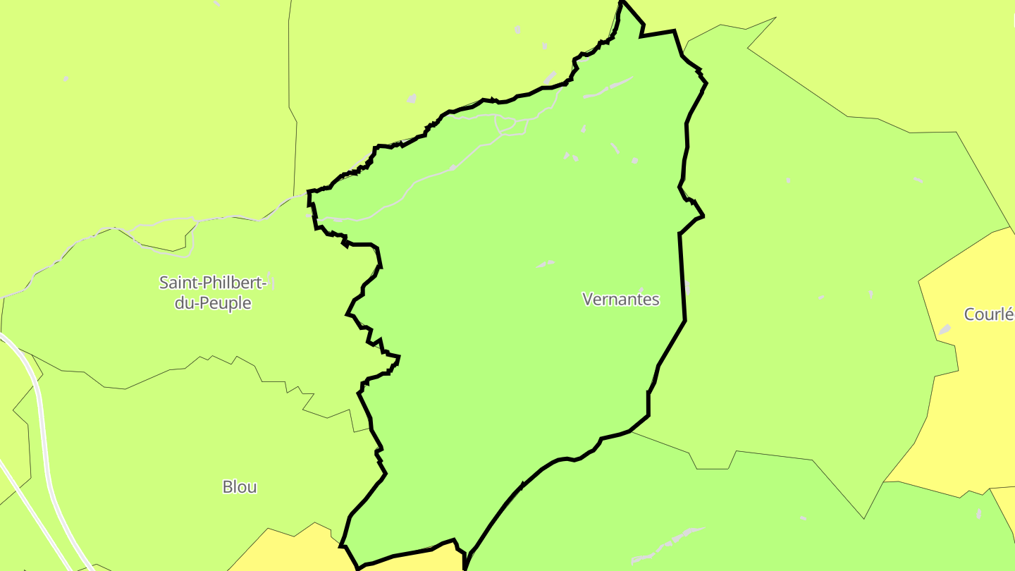 Carte des prix de l'immobilier Vernantes