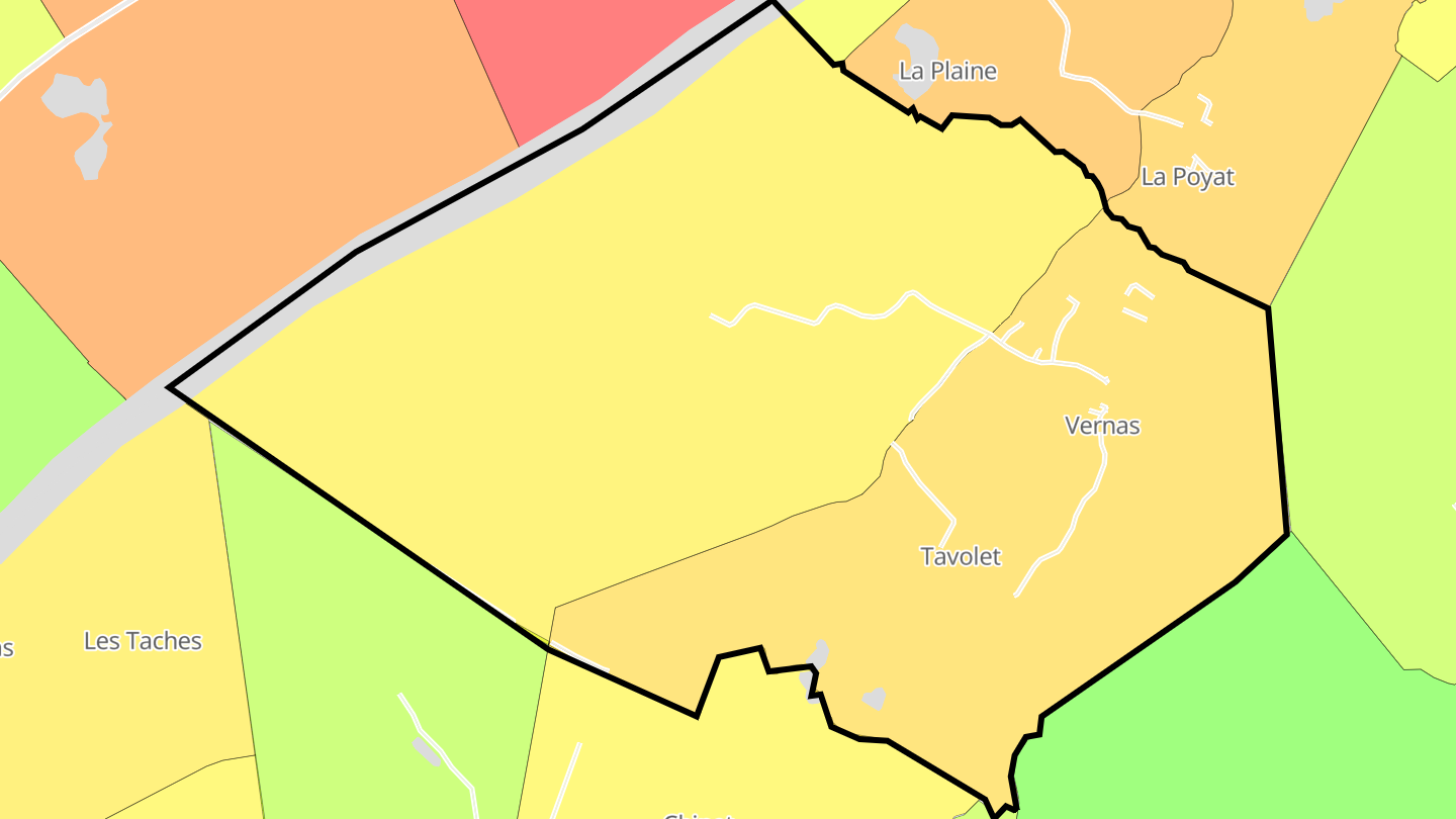 Carte des prix de l'immobilier Vernas