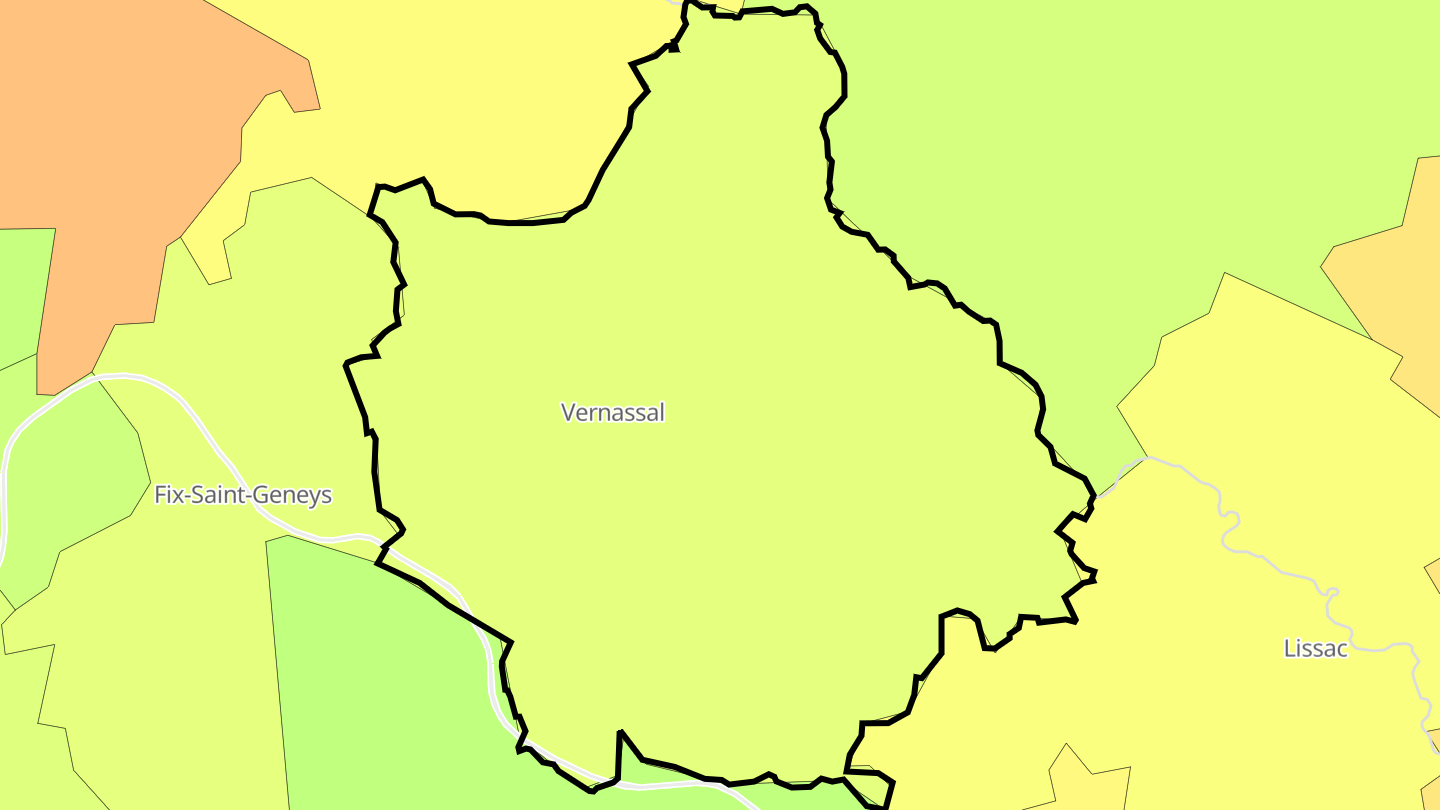 Carte des prix de l'immobilier Vernassal