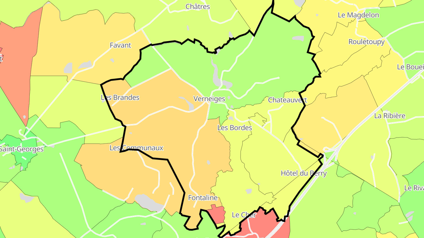 Carte des prix de l'immobilier Verneiges