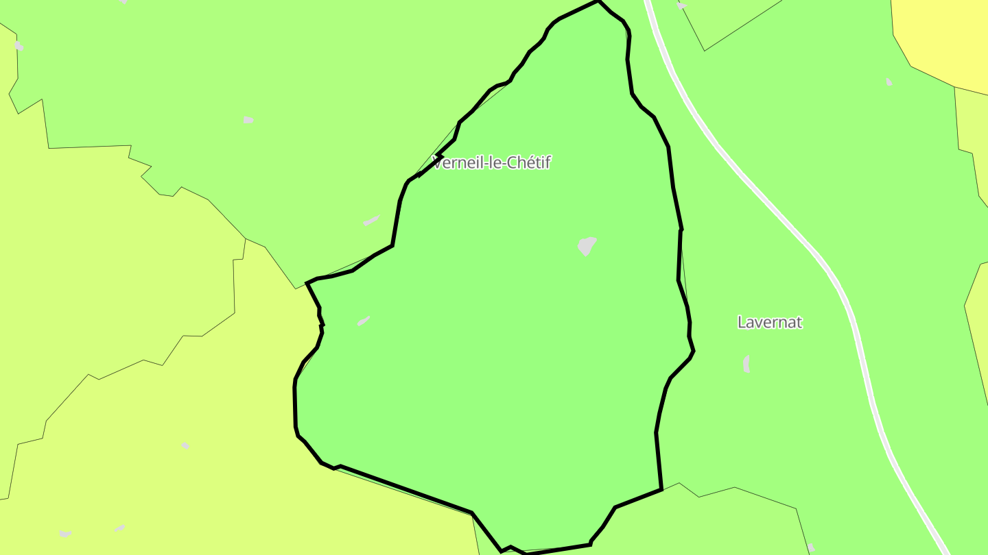 Carte des prix de l'immobilier Verneil-le-Chétif