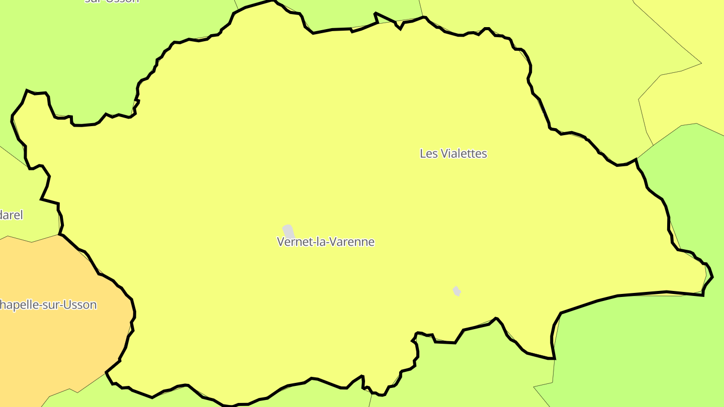Carte des prix de l'immobilier Vernet-la-Varenne