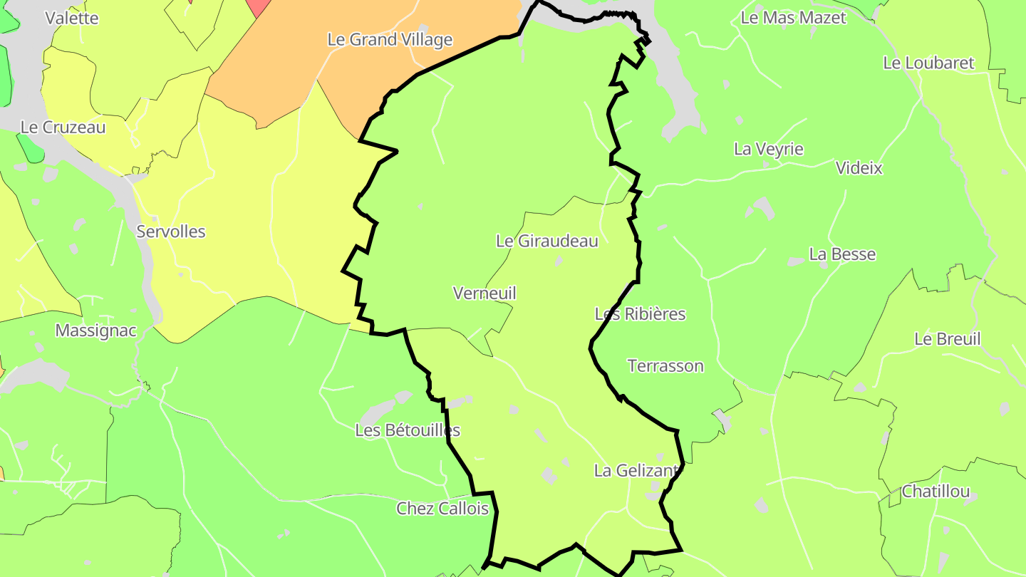 Carte des prix de l'immobilier Verneuil