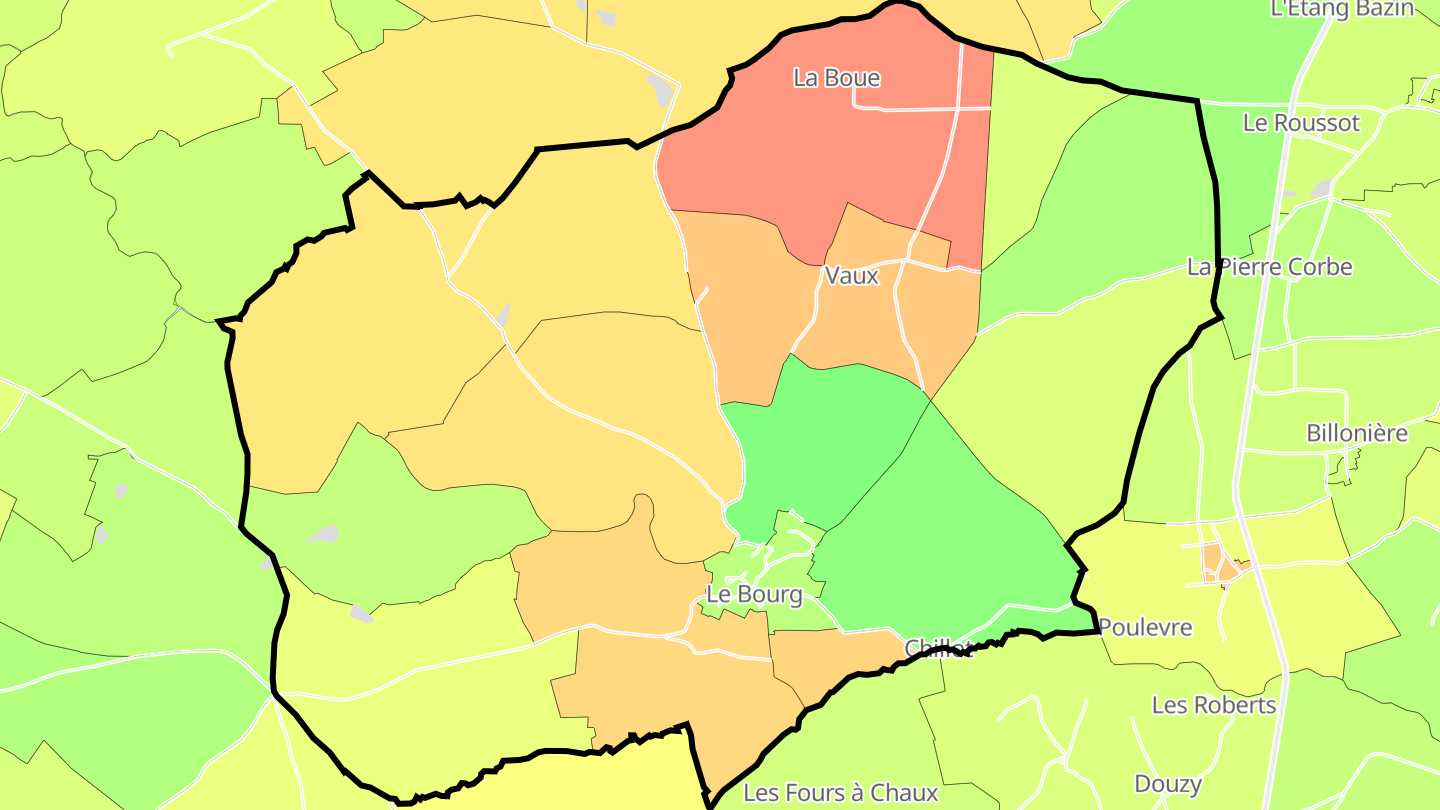 Carte des prix de l'immobilier Verneuil-en-Bourbonnais