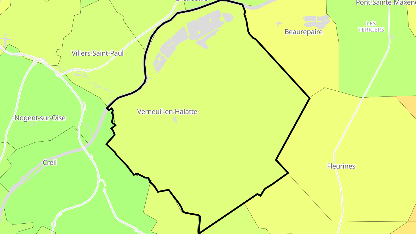 Carte des prix de l'immobilier Verneuil-en-Halatte