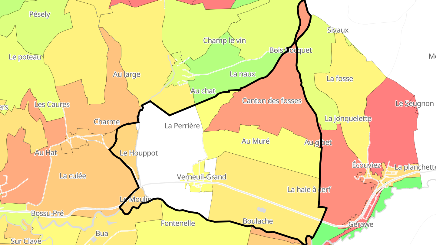Carte des prix de l'immobilier Verneuil-Grand