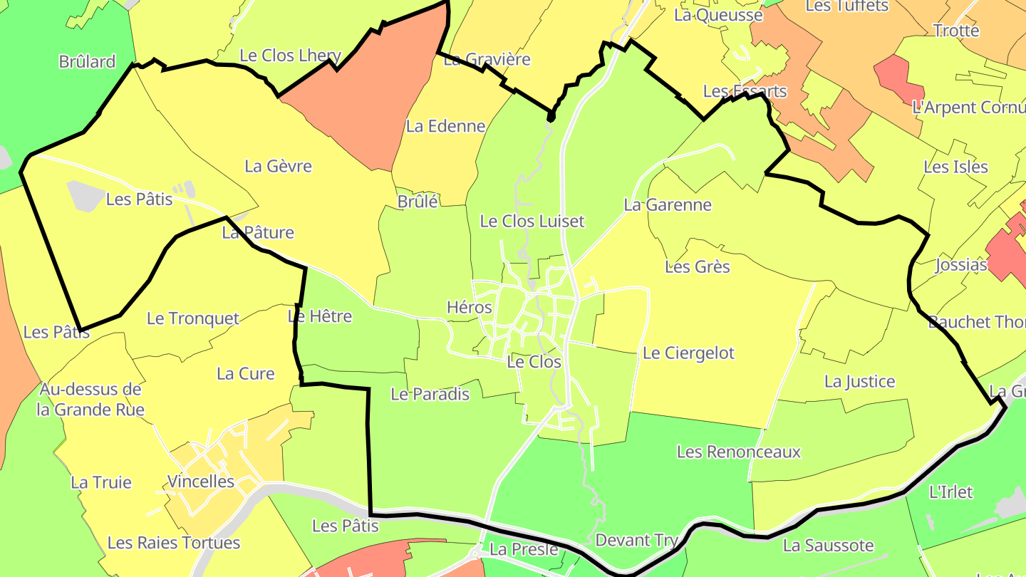 Carte des prix de l'immobilier Verneuil