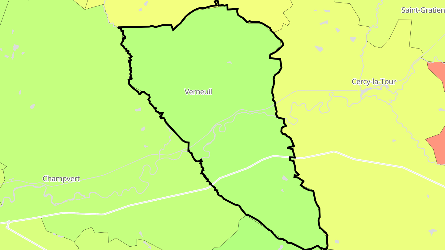 Carte des prix de l'immobilier Verneuil