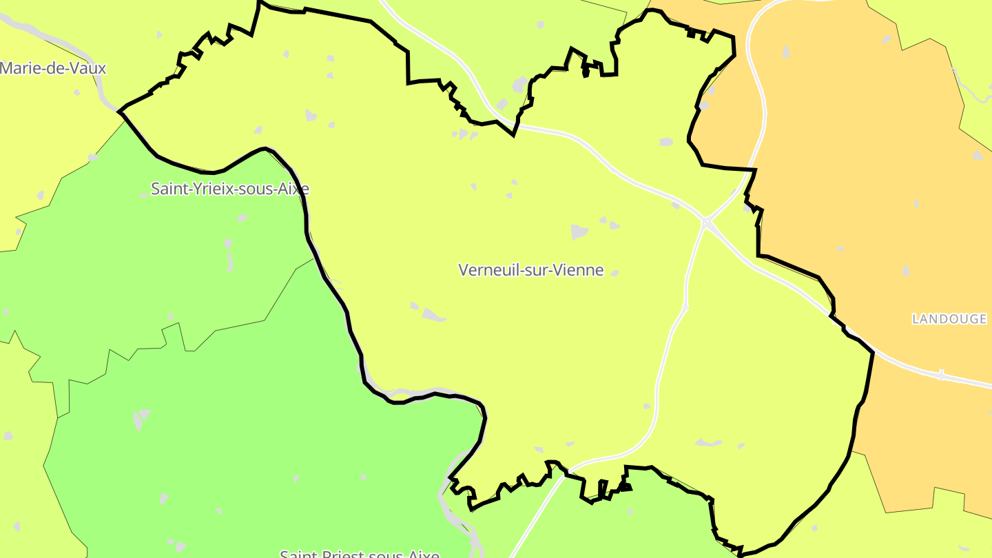 Carte des prix de l'immobilier Verneuil-sur-Vienne