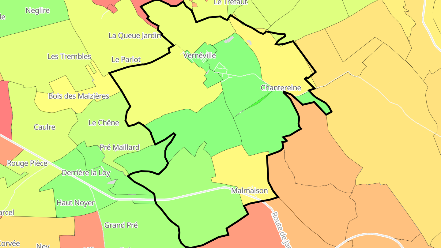 Carte des prix de l'immobilier Vernéville