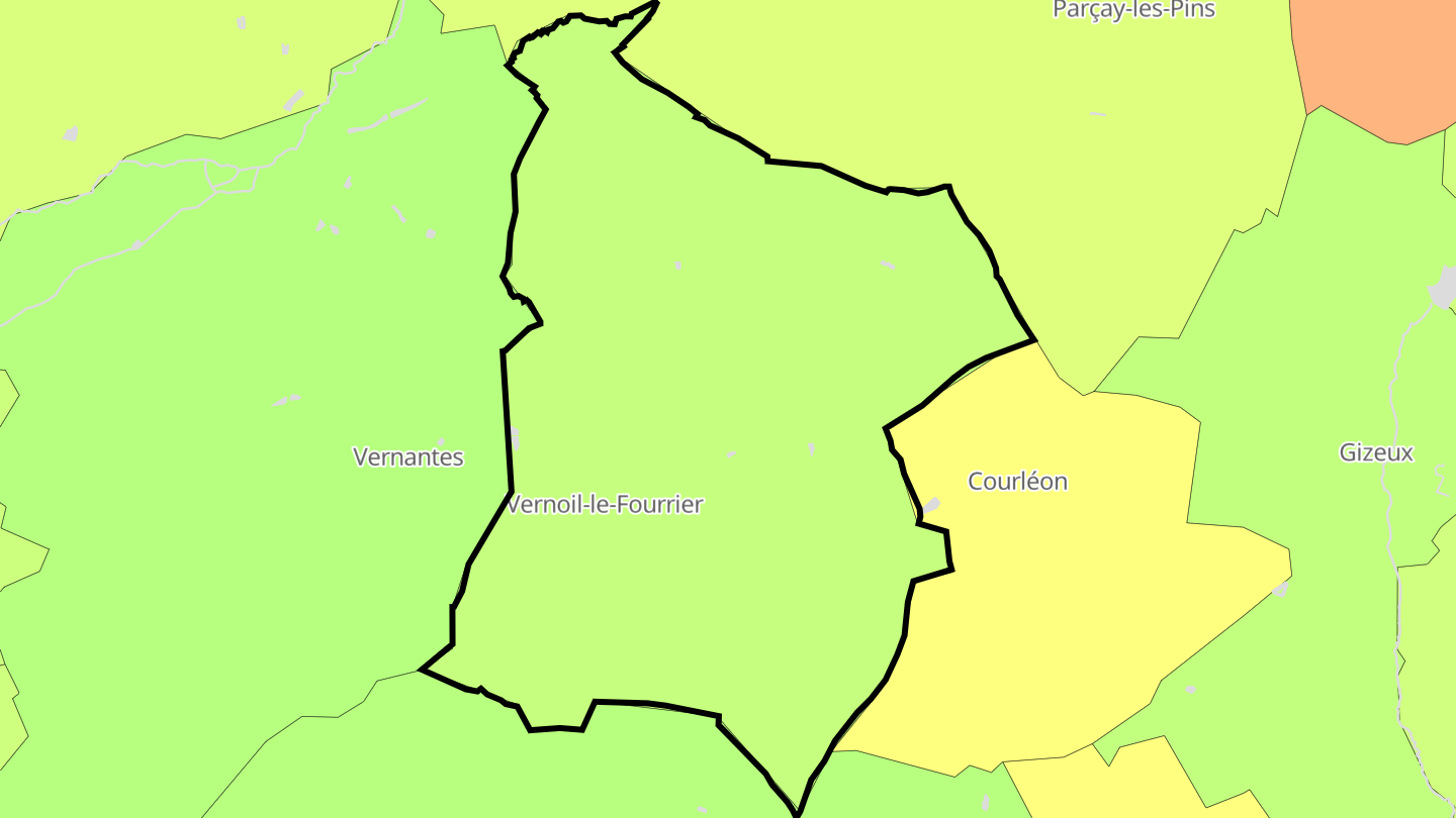 Carte des prix de l'immobilier Vernoil-le-Fourrier