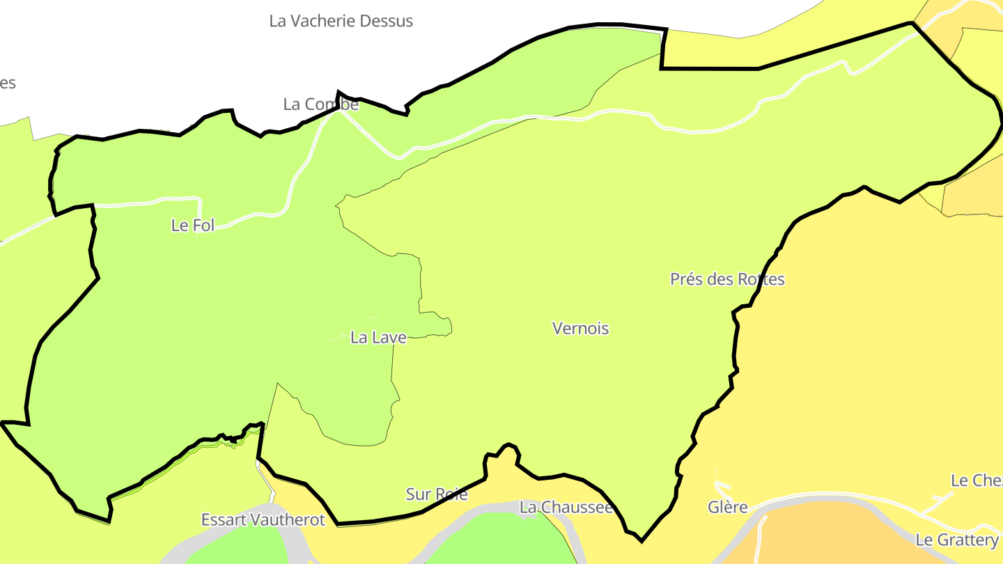 Carte des prix de l'immobilier Vernois-le-Fol