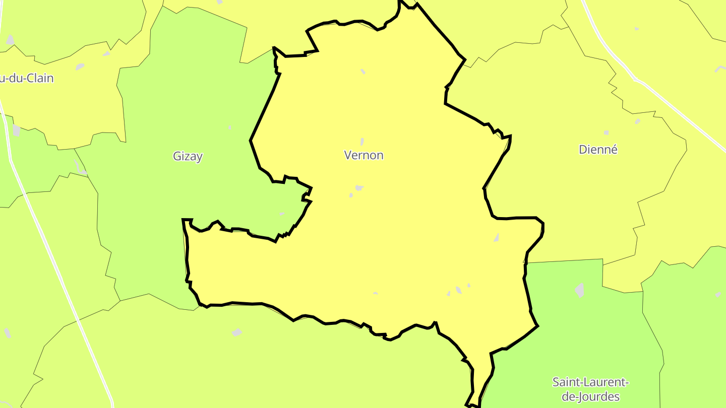 Carte des prix de l'immobilier Vernon