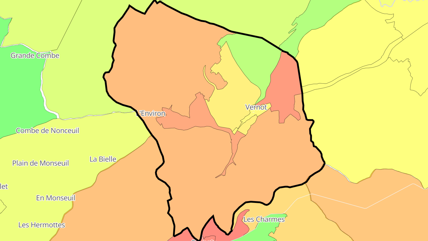 Carte des prix de l'immobilier Vernot