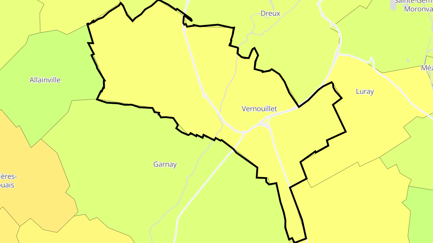 Carte des prix de l'immobilier Vernouillet