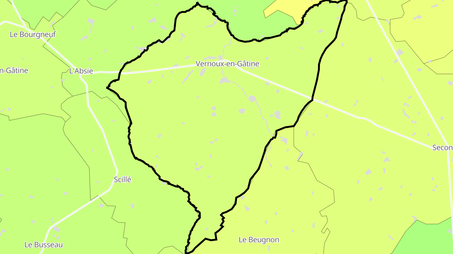 Carte des prix de l'immobilier Vernoux-en-Gâtine