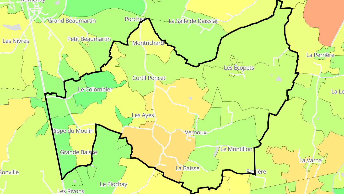 Carte des prix de l'immobilier Vernoux
