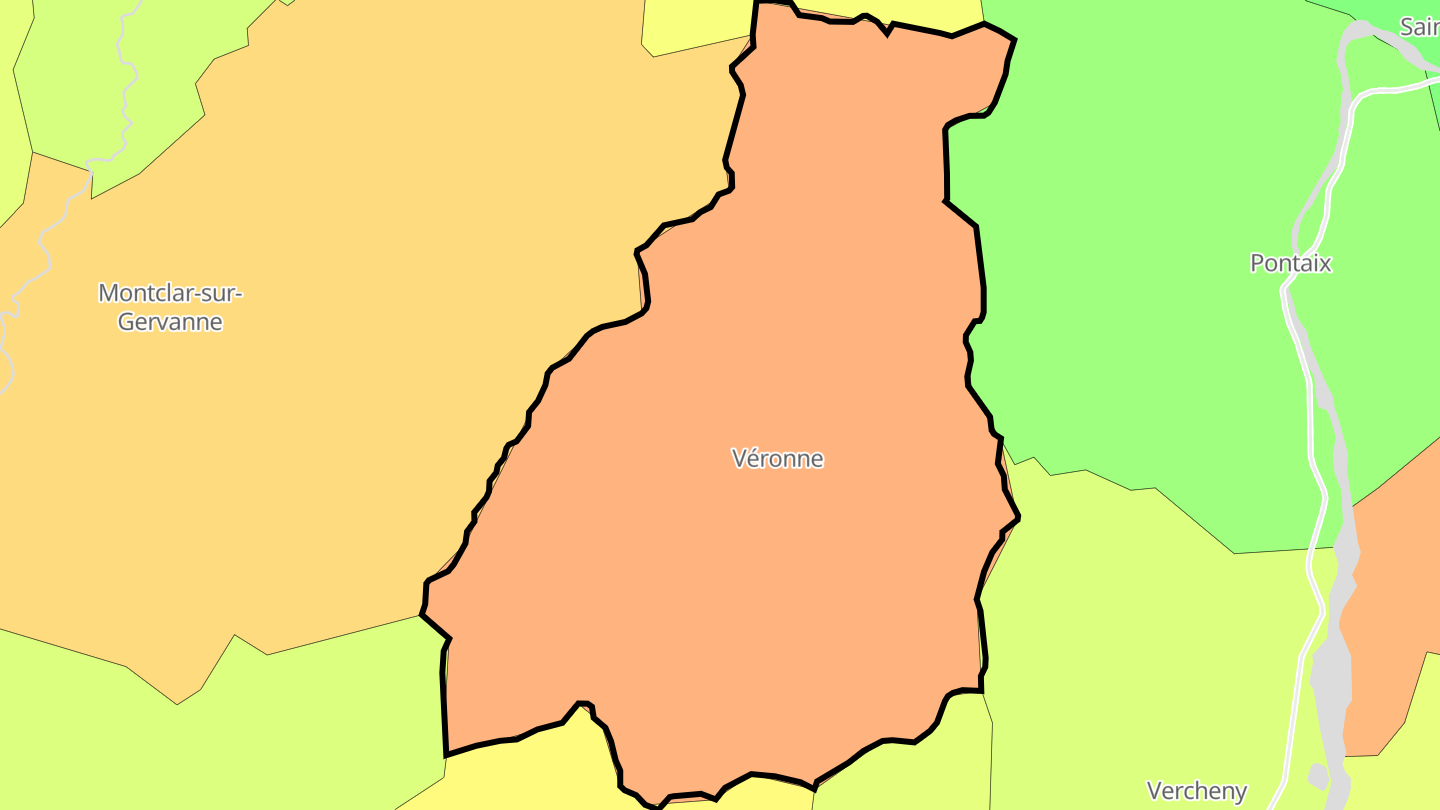 Carte des prix de l'immobilier Véronne