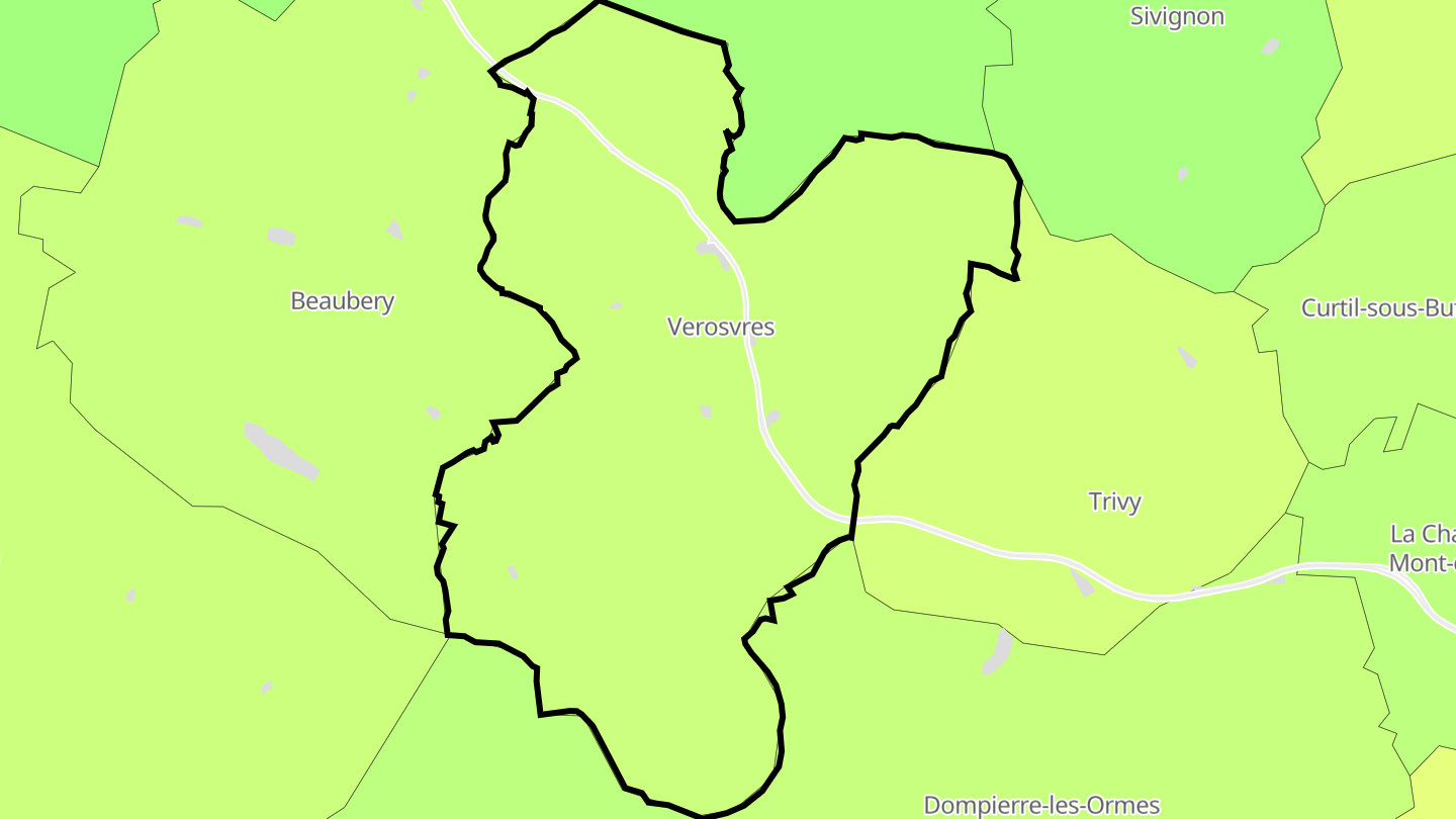 Carte des prix de l'immobilier Verosvres