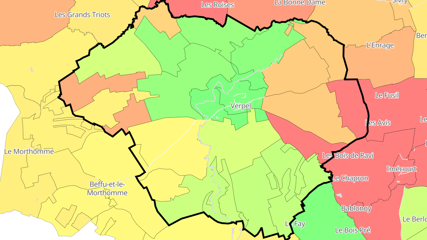 Carte des prix de l'immobilier Verpel