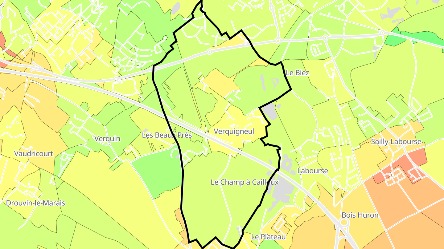 Carte des prix de l'immobilier Verquigneul
