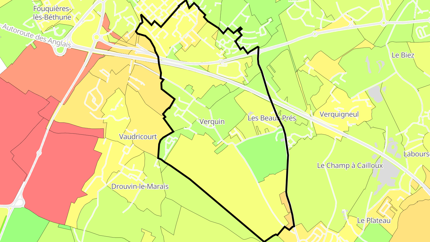 Carte des prix de l'immobilier Verquin