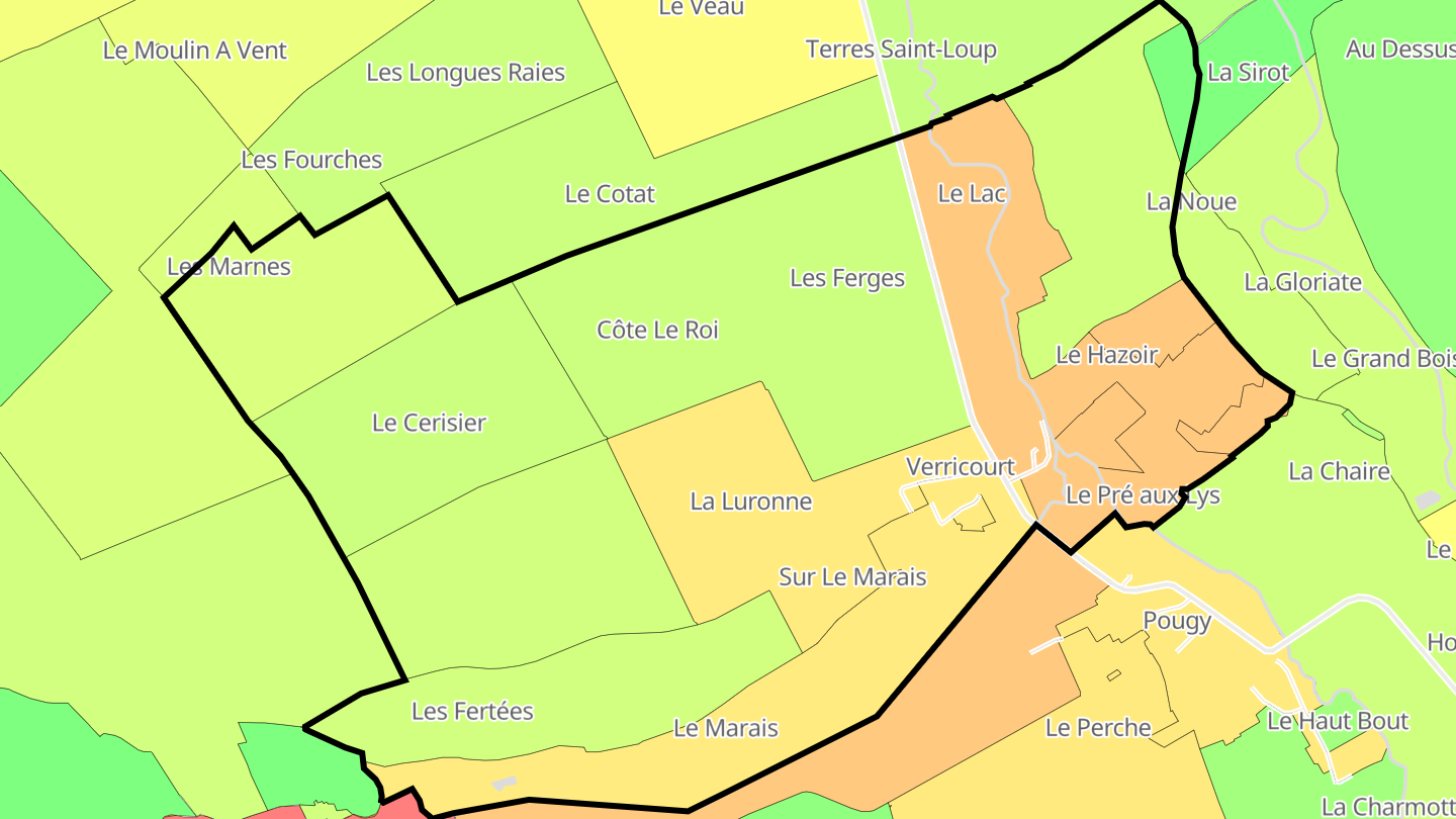 Carte des prix de l'immobilier Verricourt