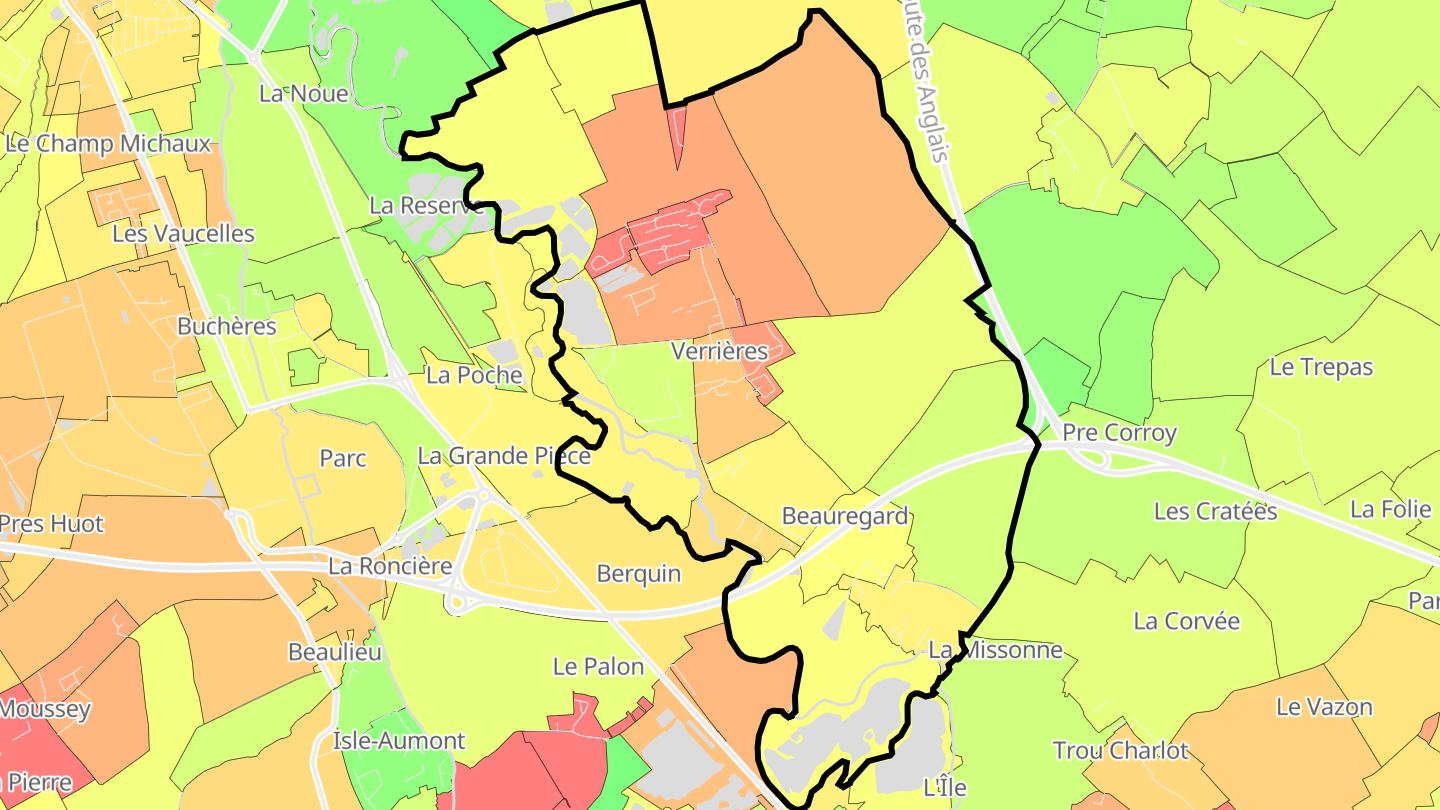 Carte des prix de l'immobilier Verrières