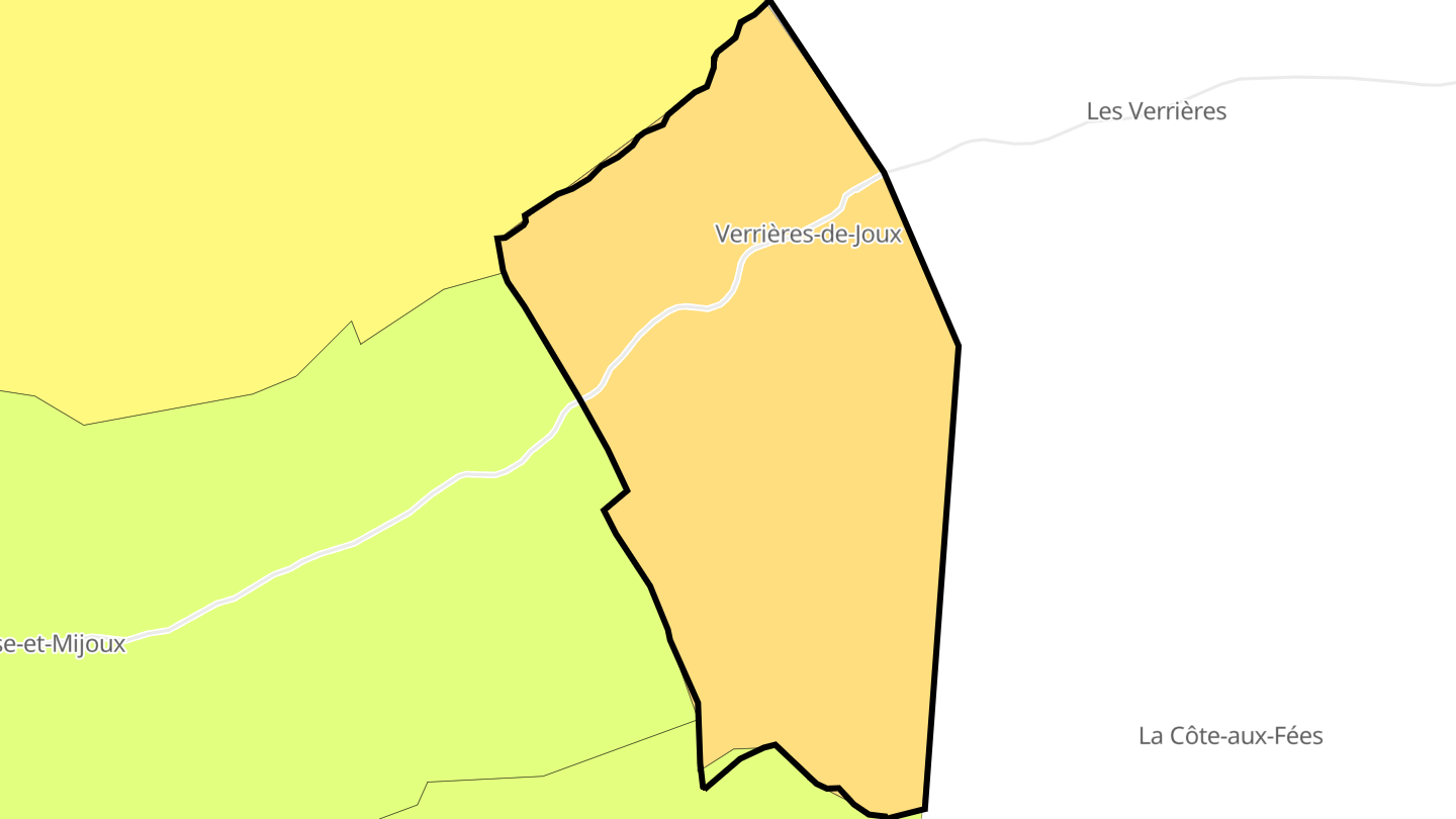Carte des prix de l'immobilier Verrières-de-Joux