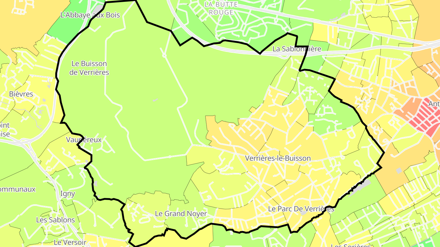 Carte des prix de l'immobilier Verrières-le-Buisson