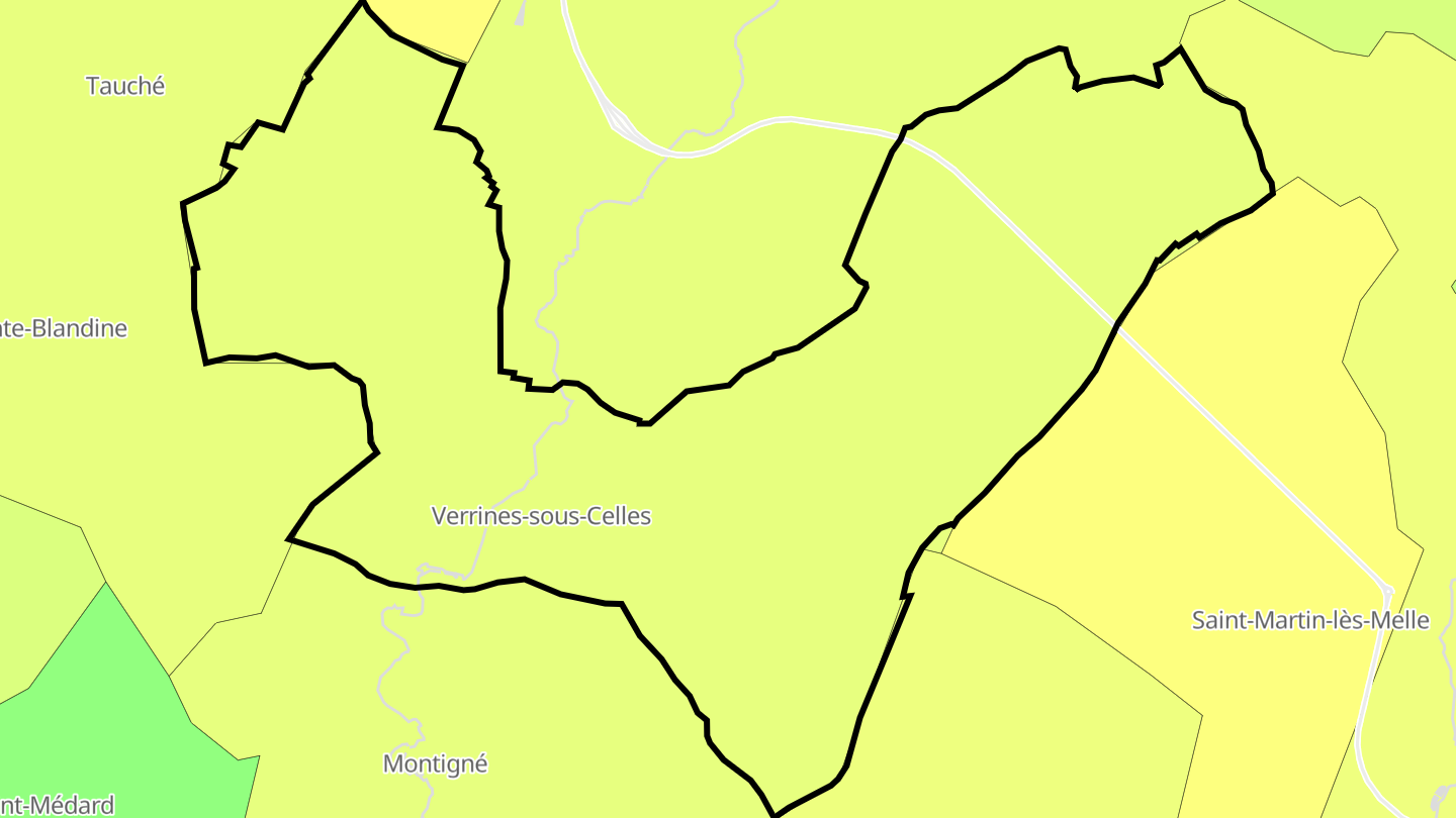 Carte des prix de l'immobilier Verrines-sous-Celles