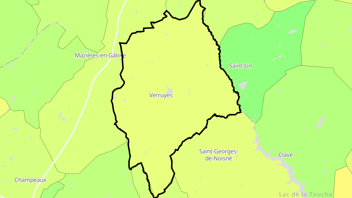 Carte des prix de l'immobilier Verruyes