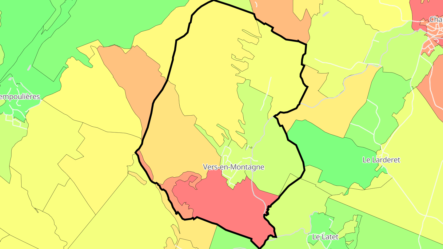 Carte des prix de l'immobilier Vers-en-Montagne