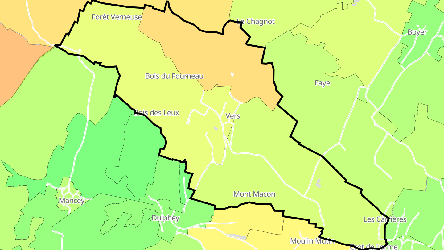 Carte des prix de l'immobilier Vers