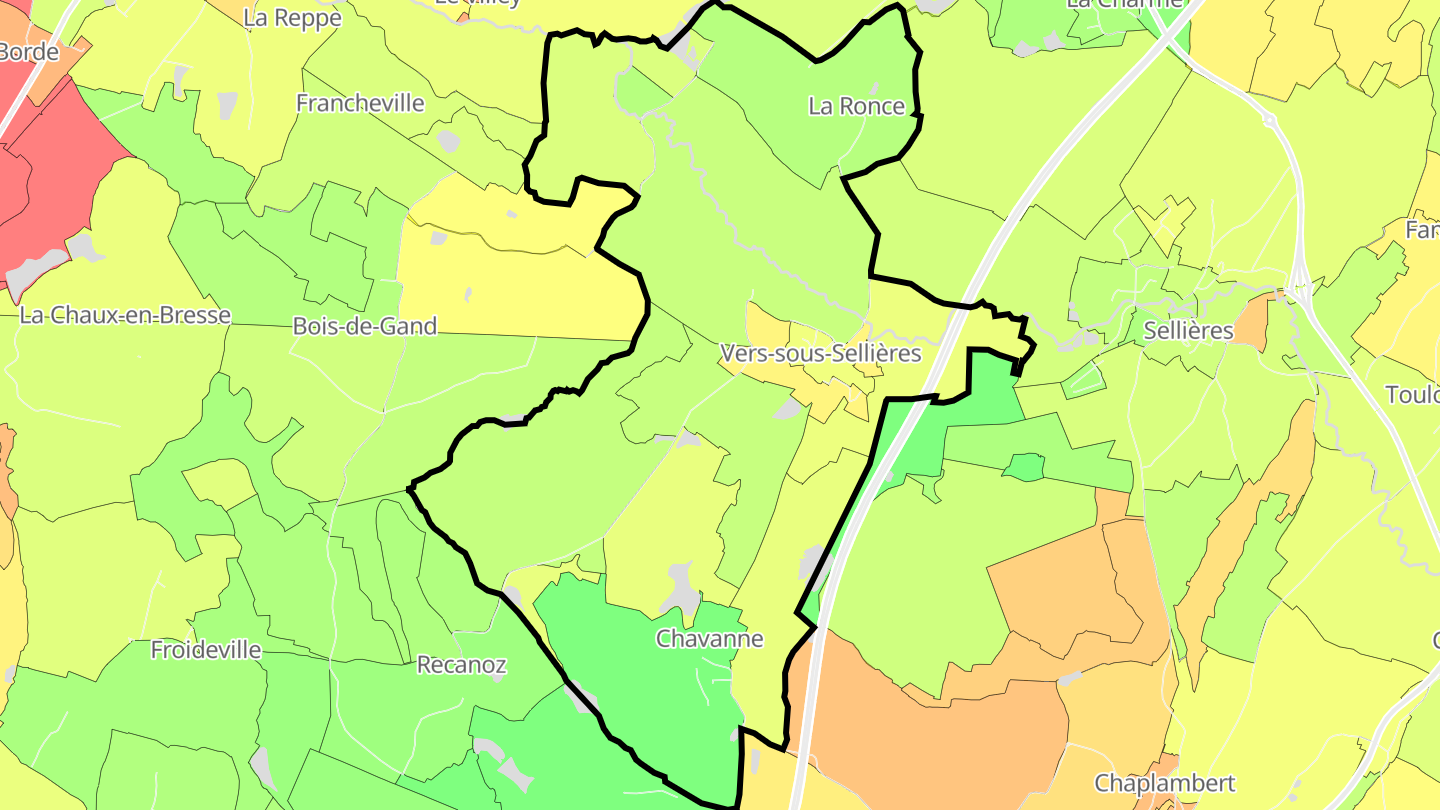 Carte des prix de l'immobilier Vers-sous-Sellières