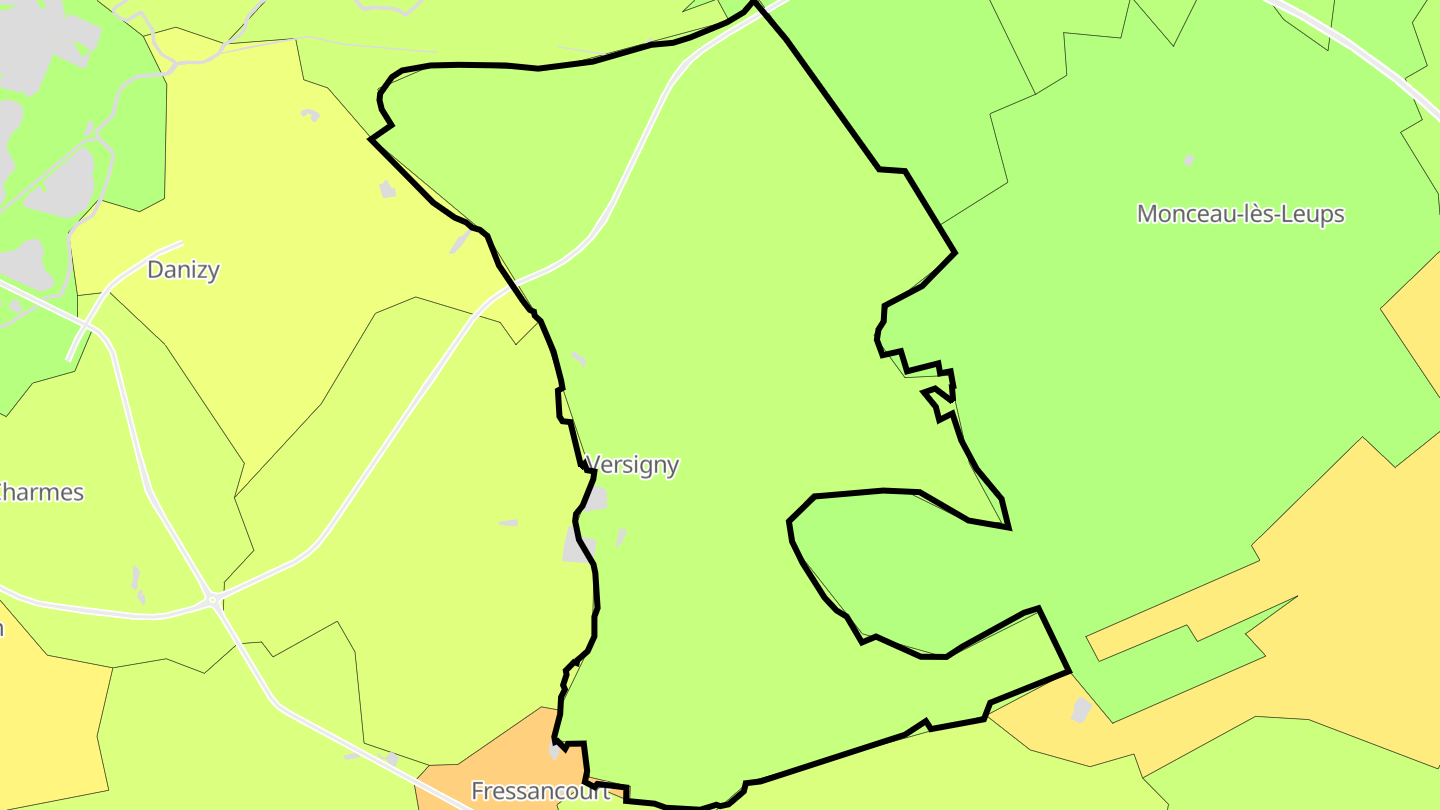 Carte des prix de l'immobilier Versigny