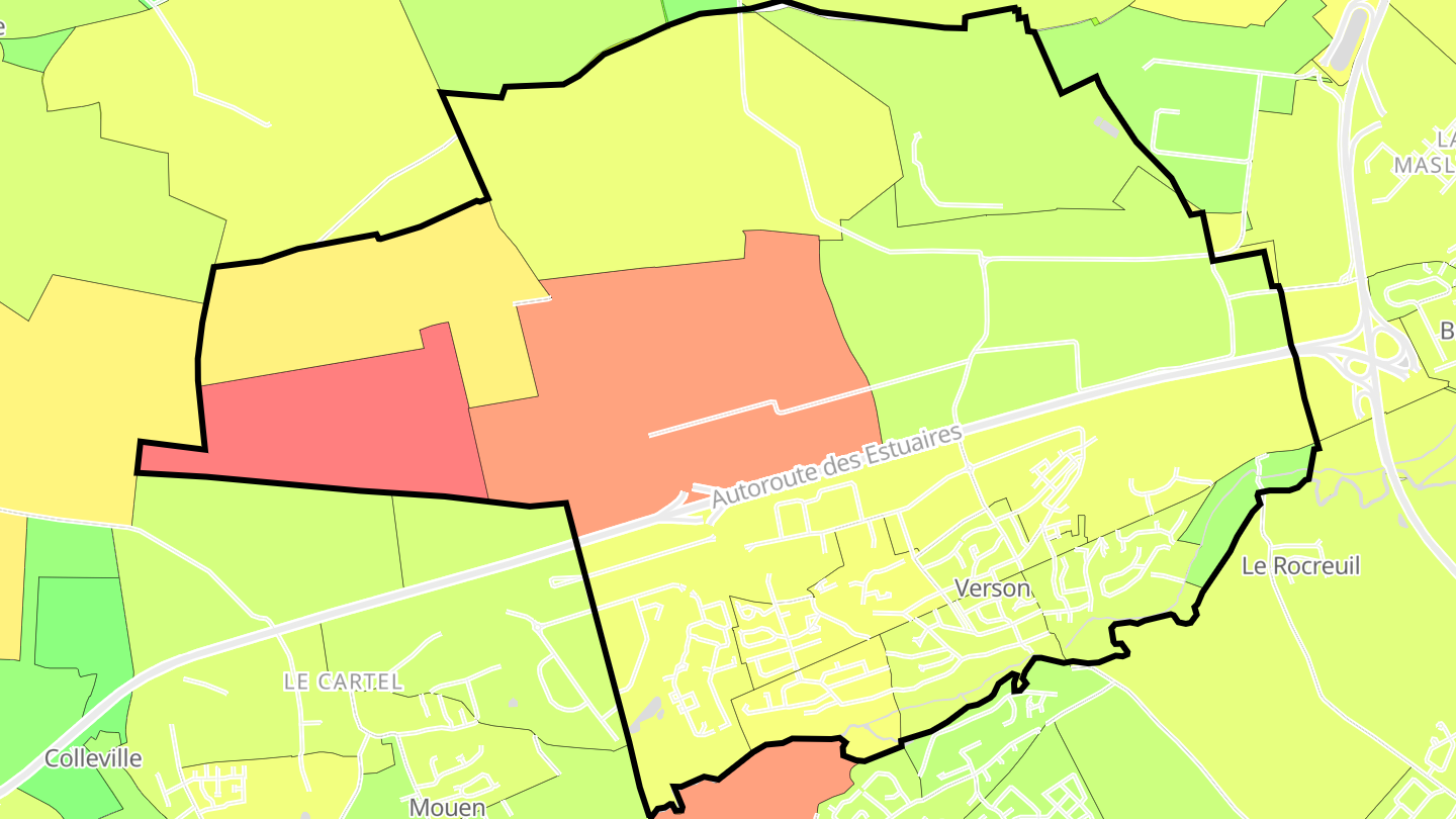 Carte des prix de l'immobilier Verson