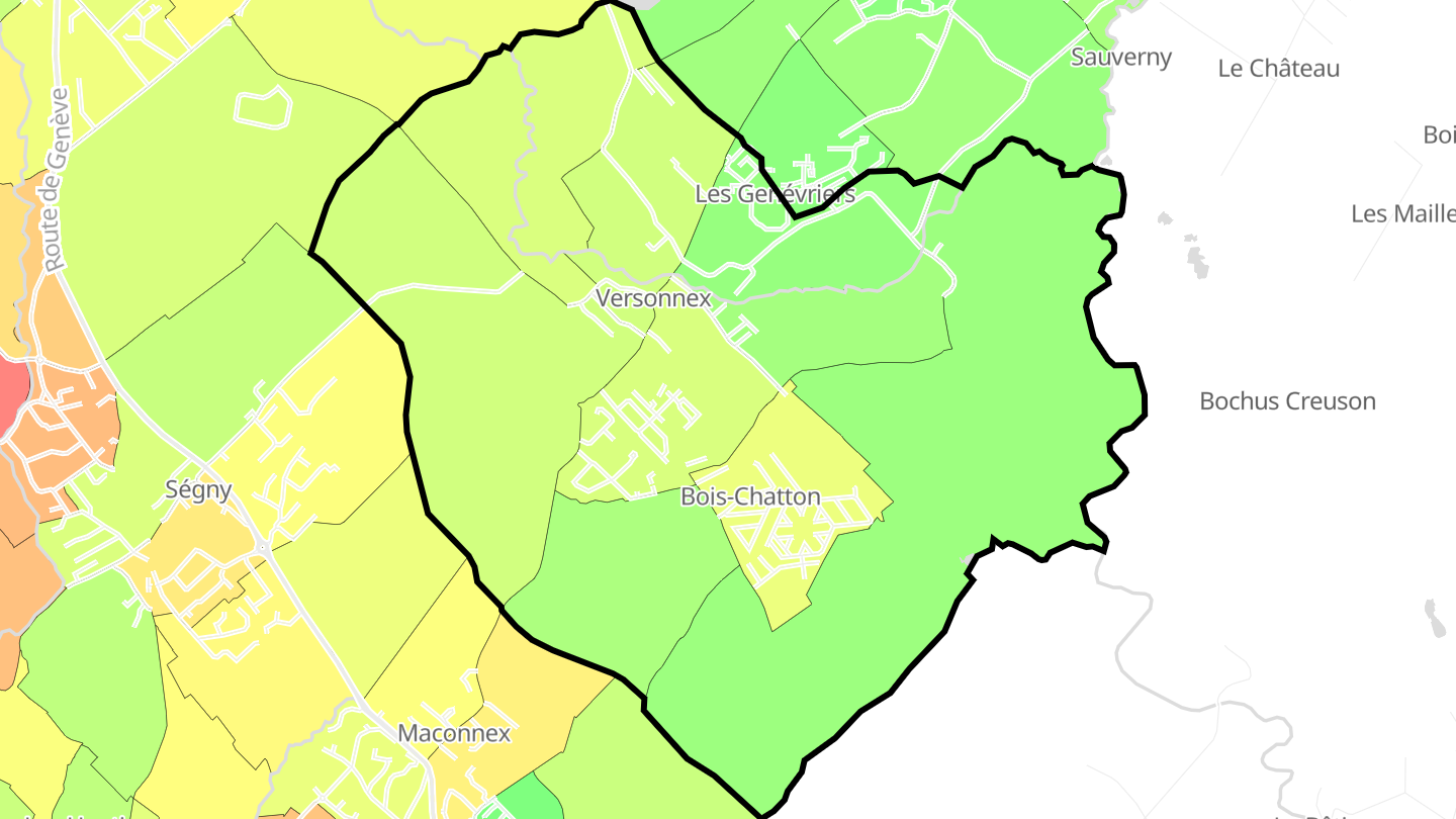 Carte des prix de l'immobilier Versonnex