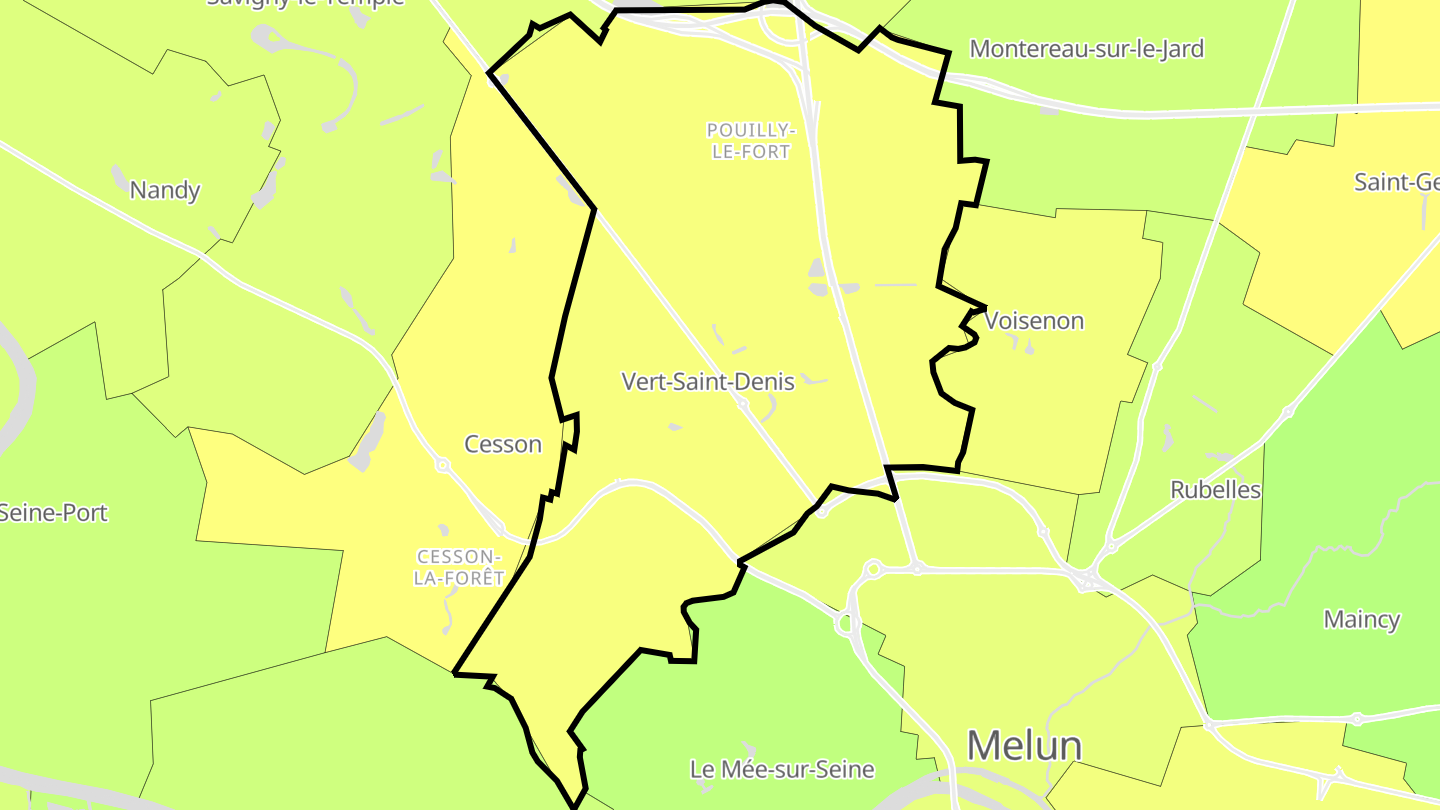 Carte des prix de l'immobilier Vert-Saint-Denis