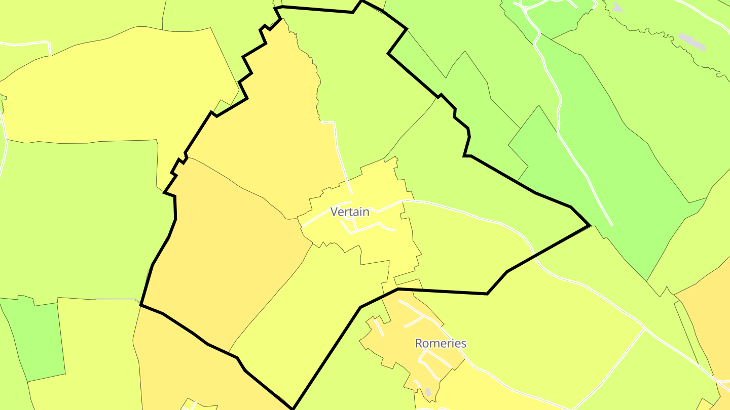 Carte des prix de l'immobilier Vertain