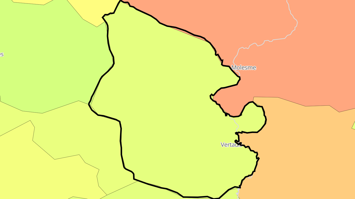 Carte des prix de l'immobilier Vertault