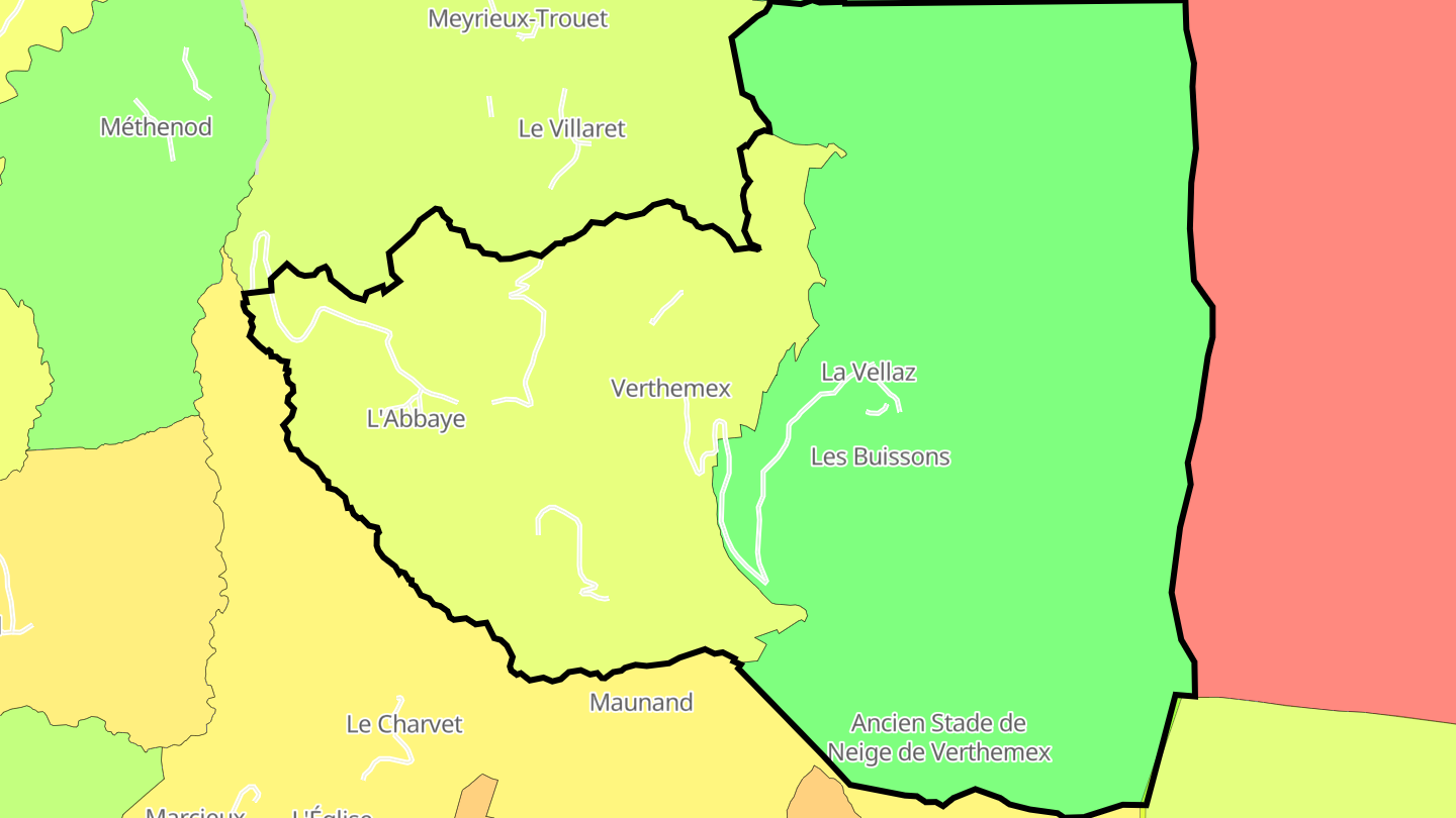 Carte des prix de l'immobilier Verthemex